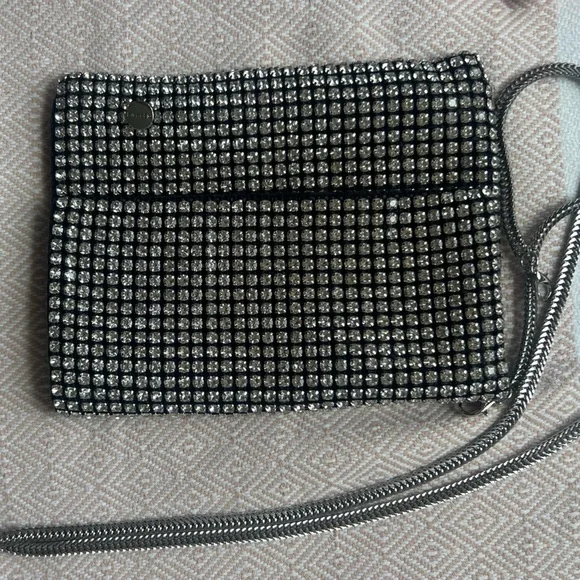 Olga Berg soft Silver rhinestones Crossbody Bag - Picture 1 of 3